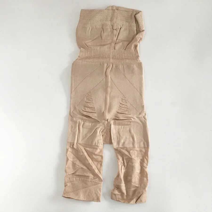 Black high-waisted seamless shapewear shorts for women on a hanger.