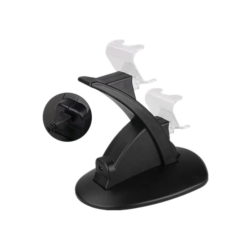 Black dual charging stand for Xbox One controllers with USB connection