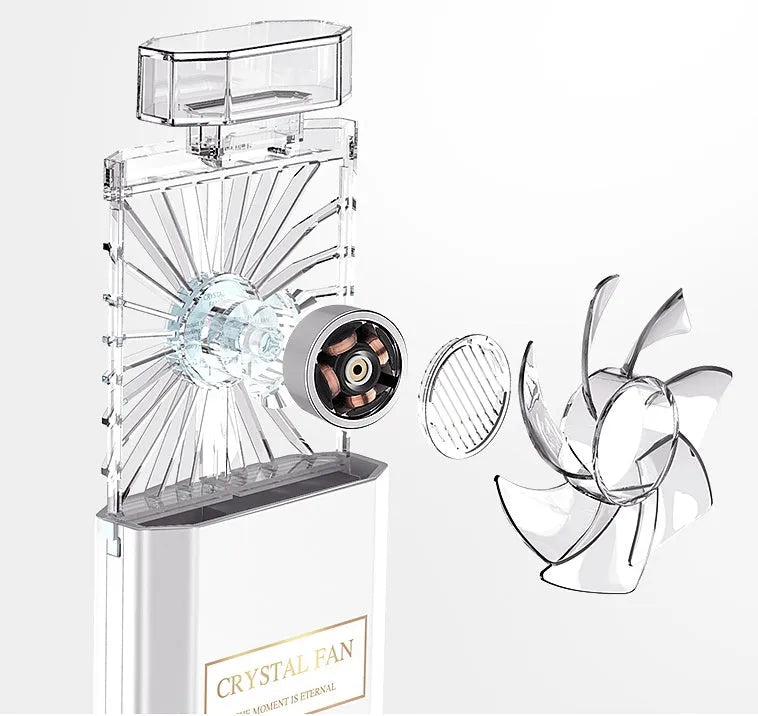 Pink USB rechargeable portable perfume fan for personal aroma diffusion