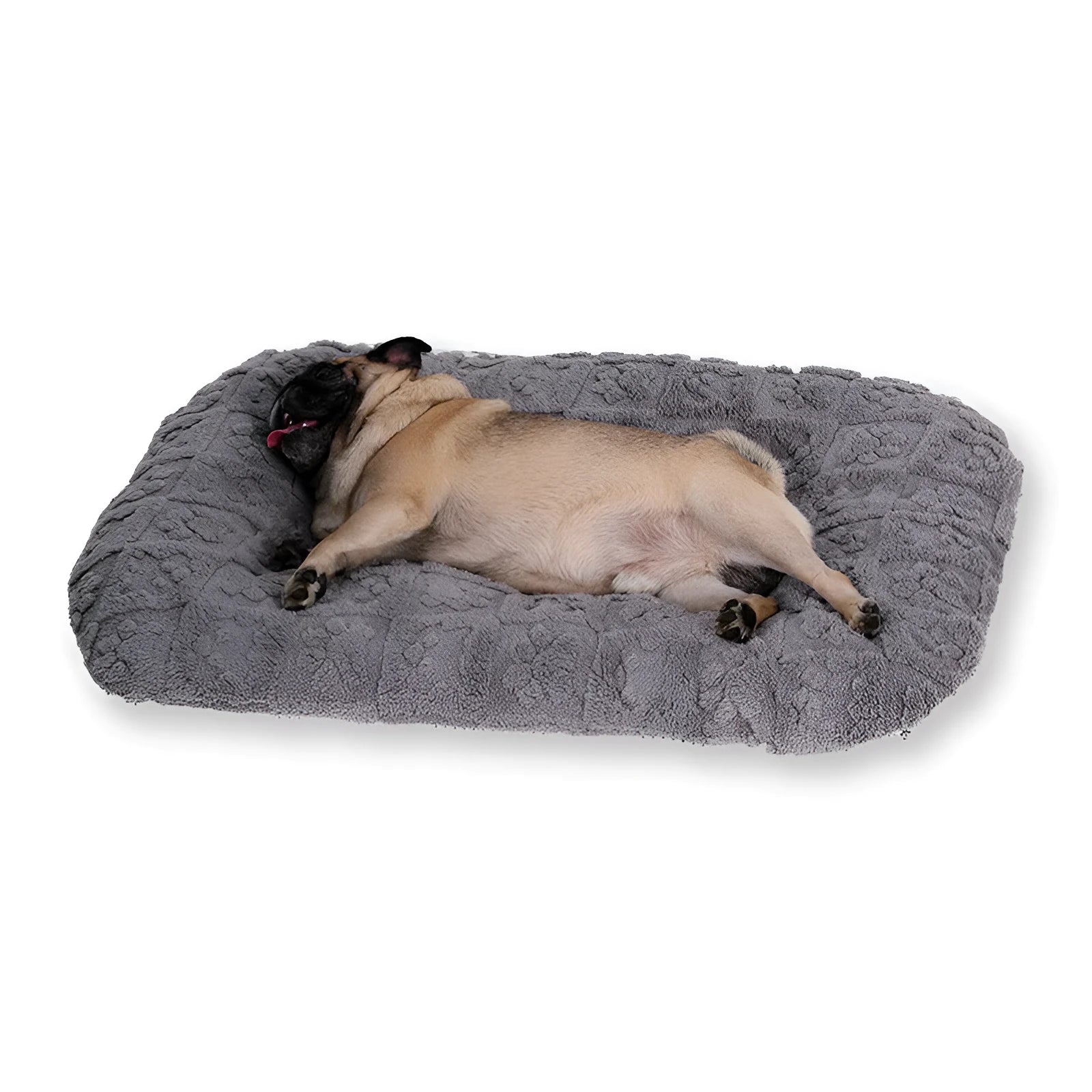 Flannel pet bed soft plush sofa in grey with thick cushion for dogs and cats