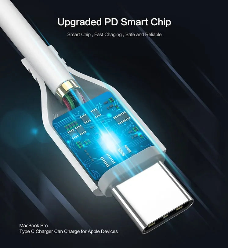 White USB-C to Lightning charging cable with MFi certification for Apple devices