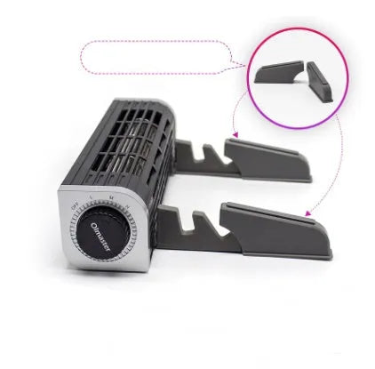 Black notebook cooling pad with dual fans, showing dimensions of 294mm wide by 65mm deep.