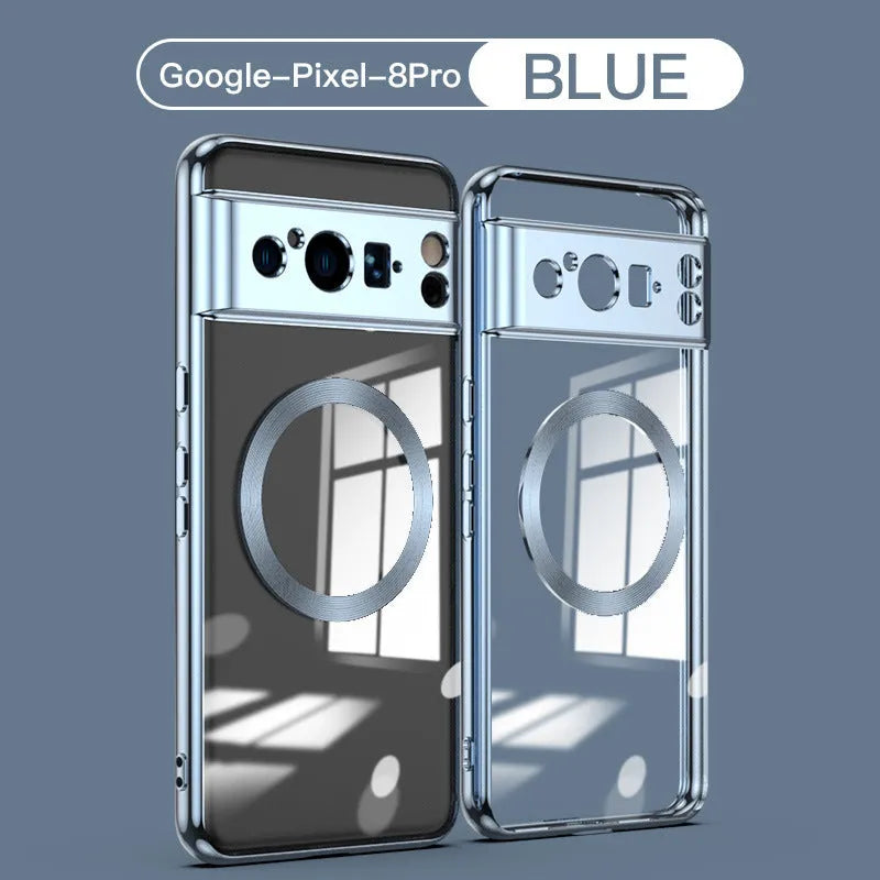 Silicone phone case for Google Pixel 8 with soft TPU bumper edge in Rose Gold colour