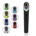 Black eye massager with 7 colour LED lights including red and blue therapy modes