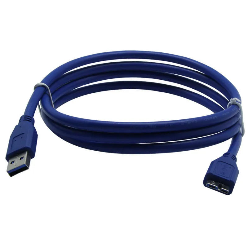USB 3.0 data cable in blue and black with various length options for mobile hard disk connection