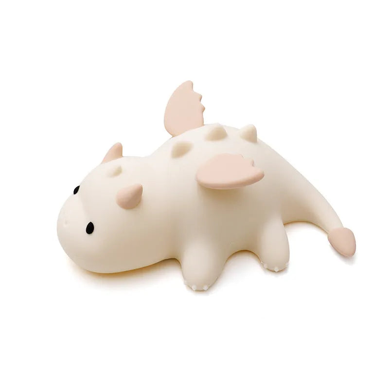 Soft light seven-color atmosphere small night lamp in cream colour with cartoon design, measuring 157 x 117 x 67 mm