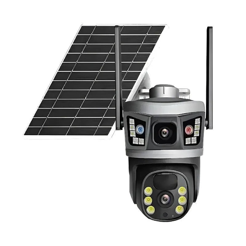 10x zoom monitoring camera ball machine with solar panel and ABS housing
