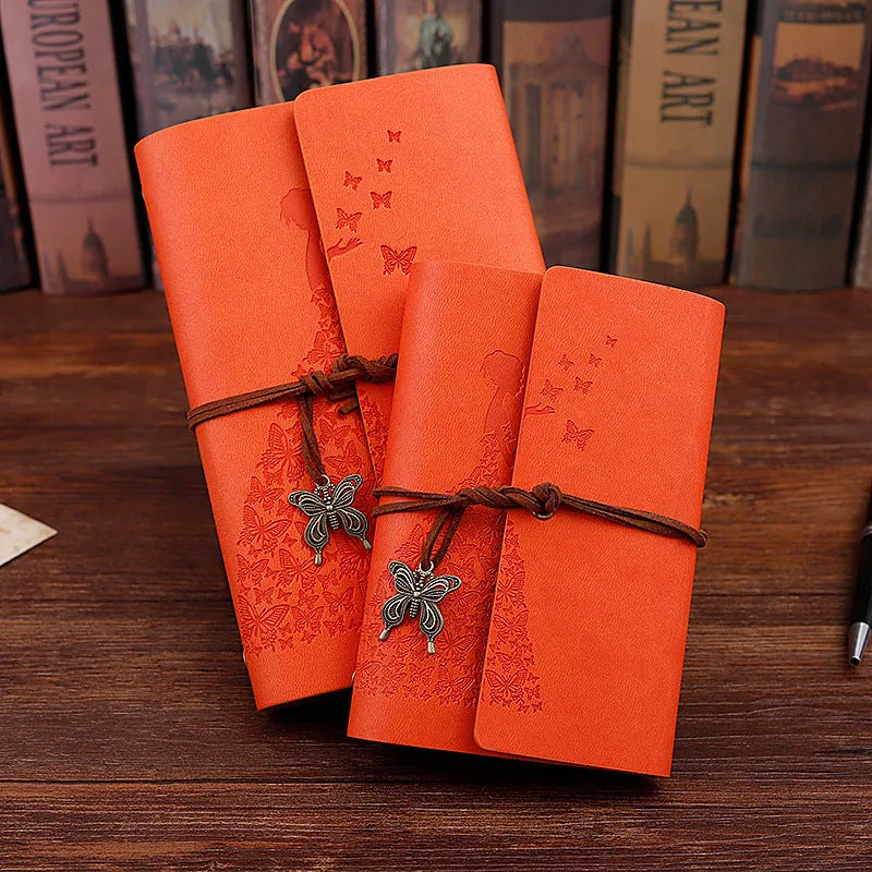 Kraft paper loose leaf diary A8 size 8x12.5cm with 100gsm pages in various cover colours