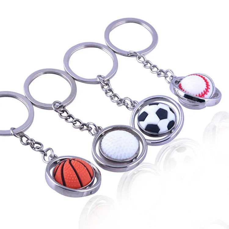 Alloy metal basketball keychain 94x34x4mm on key ring with sport design