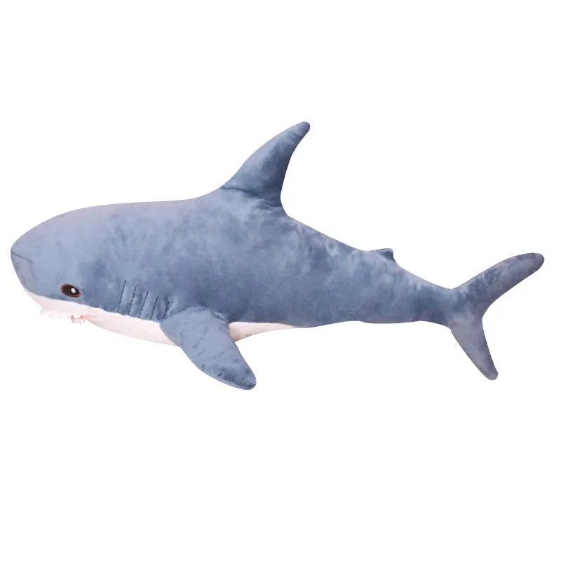Crystal super soft shark plush pillow in shark colour, 80cm or 100cm size, with PP cotton filling