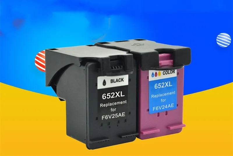 HP Deskjet compatible black and tri-colour ink cartridge pack, refillable.