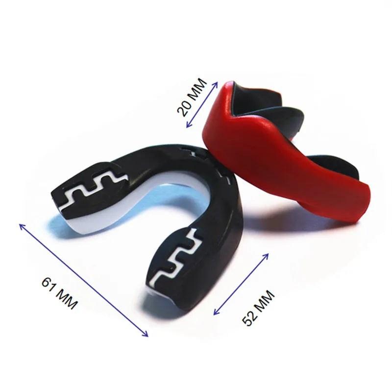 Adult boxing mouthguard with tooth socket design and printed teeth pattern for martial arts sports protection