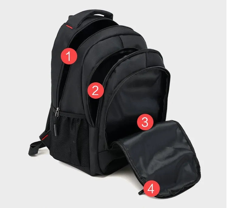 Lightweight teenage backpack with reinforced shoulder straps and side pockets