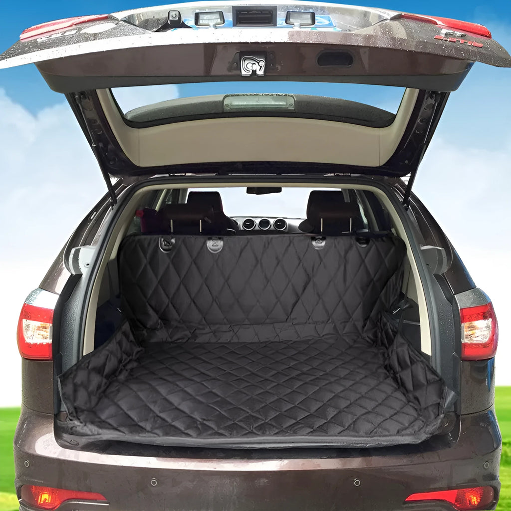 Black Oxford cloth car pet mat covering rear seat in L 140x270cm size