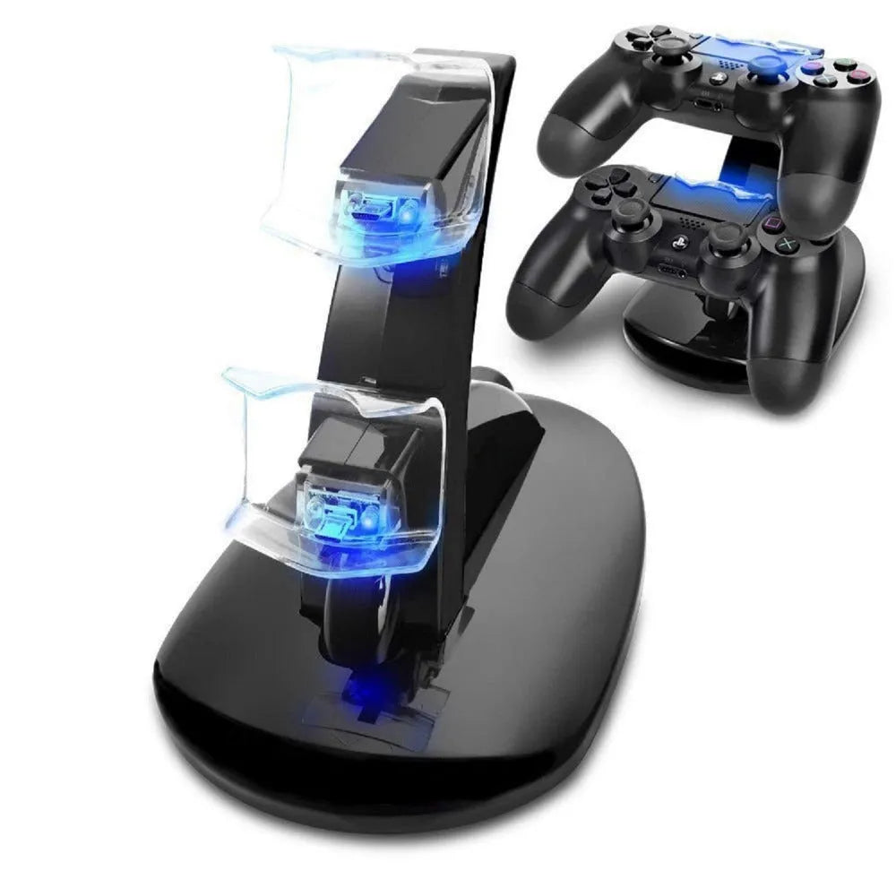 Black dual charging stand for Xbox One controllers with USB connection