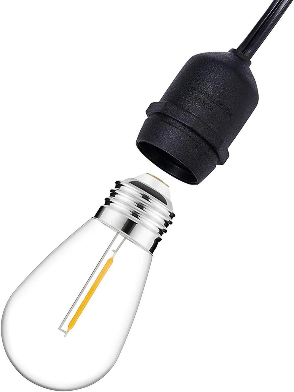 Waterproof solar LED string lights with PVC shell for outdoor garden or patio illumination