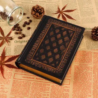 Imitation leather sketch notebook black gold colour A5 size 12.3x17cm