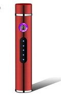 USB electronic cigarette lighter with metal cylindrical body, 8.4 x 1.4 cm, in black colour option