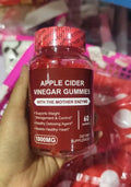 Bottle of apple cider vinegar gummy supplements containing 60 tablets for adult use