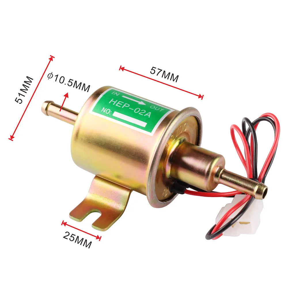 12V automotive electronic oil pump Golden 12V fuel pump for GM models, gold colour, 80-100 A flow rate.