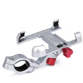 Aluminium alloy motorcycle phone holder with 360 degree rotation, bold screws and bold revolving stem, in black, gold, silver or titanium.