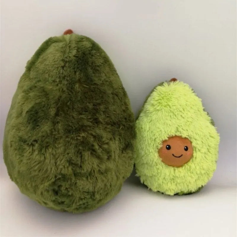 Soft plush avocado pillow toy in 20cm size with green fabric and PP cotton filling