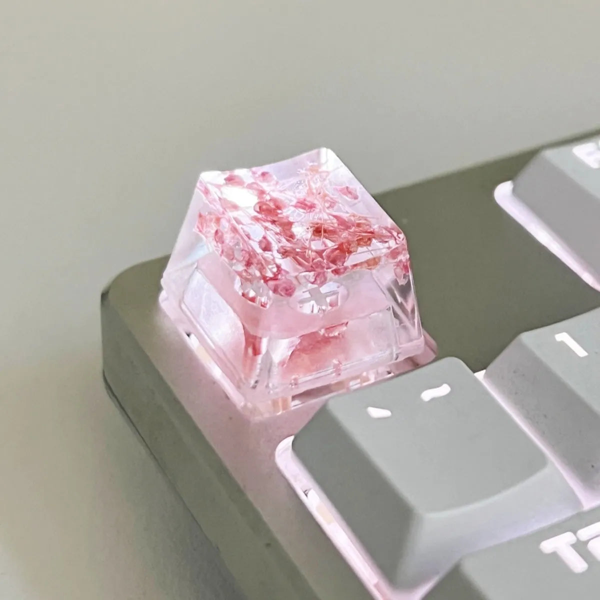 Transparent resin starry sky artisan keycap for Cherry MX mechanical keyboards in multiple colours