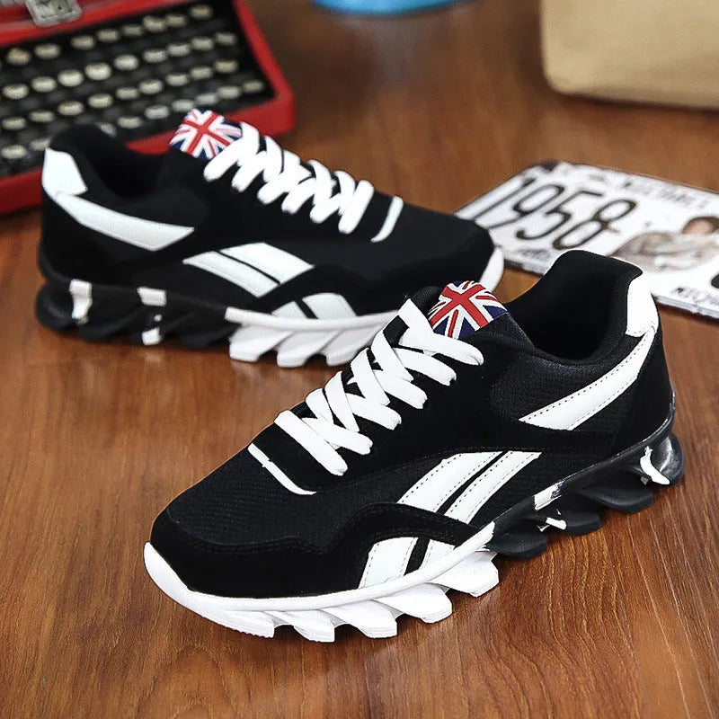 Men's breathable mesh casual running shoes with front strap, rubber sole, low-top design, available in multiple colours and sizes 39-46