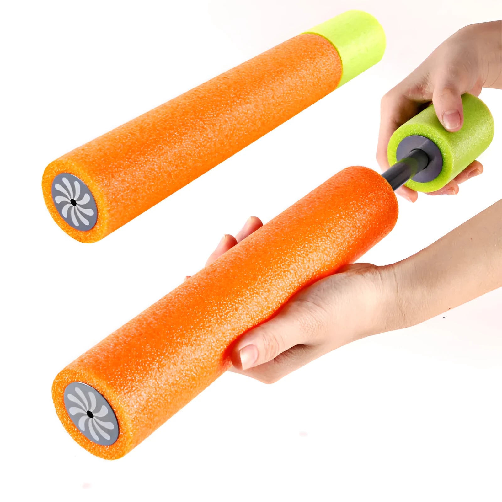 Orange EVA foam handle water blaster with large water cannon, 33cm long summer toy