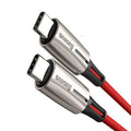 Purple and red USB-C to USB-C data cable with PD60W fast charging support