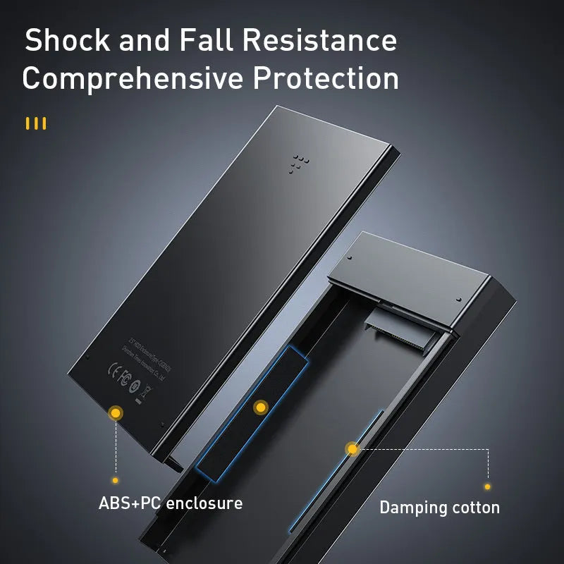 Universal 2.5 inch solid state hard disk enclosure with three interface options and smart hibernation