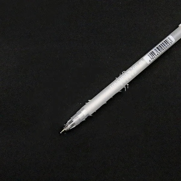 Touchnew hand-painted highlight pen with 0.8mm tip and 15.3cm plastic barrel in gold silver white colours