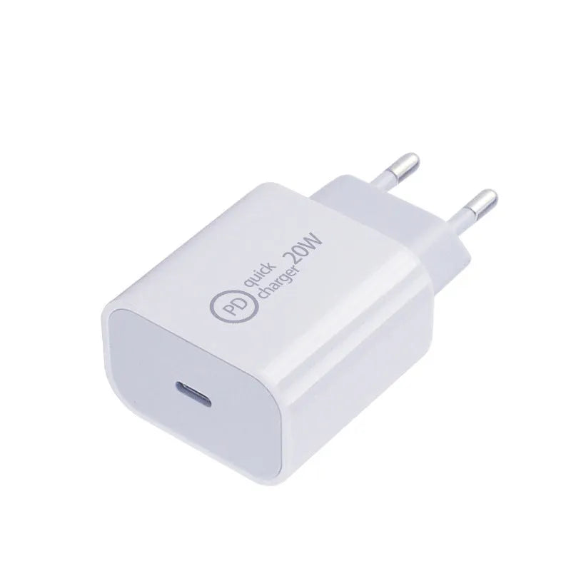 20W USB-C Power Delivery charging head with regional plug options