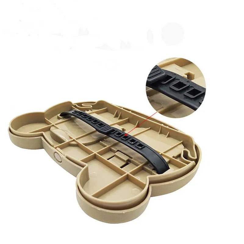 Children's car seat table tray in black, 20x23.5cm, with one-button switch and side hooks for rubbish