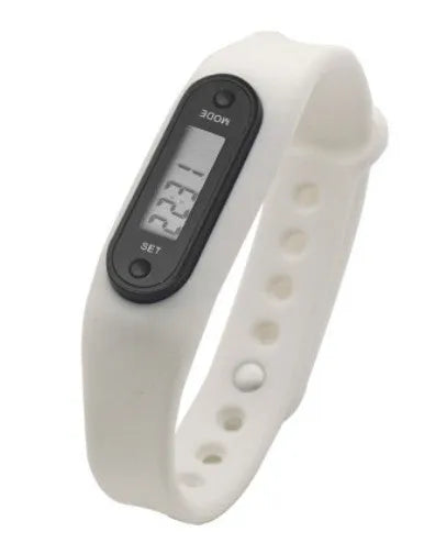 Pedometer watch wrist watch step tracker in seven colour options including blue, green, orange, pink, violet, white and yellow