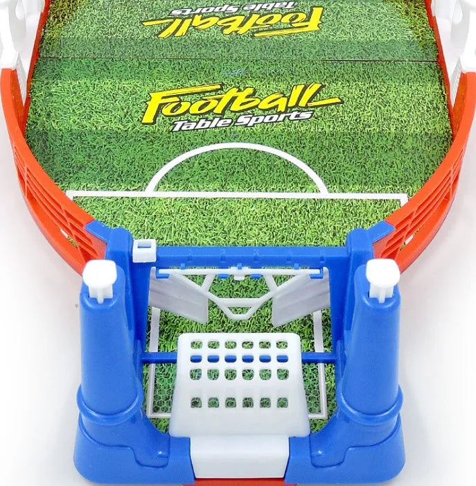 Mini football board game kit with two balls on a tabletop, made of ABS plastic