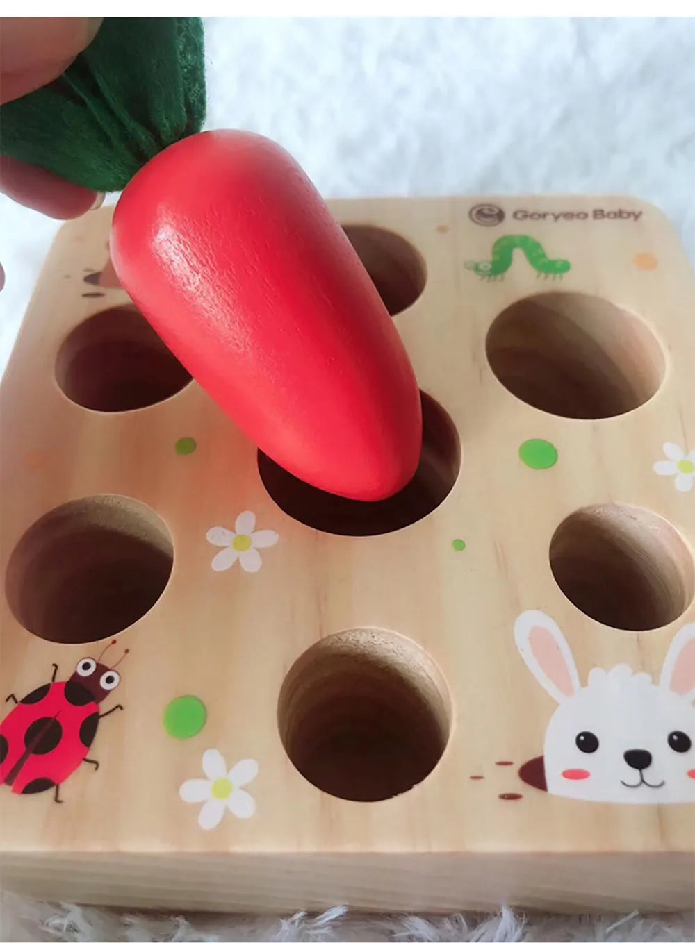 Wooden educational toys with harvest carrots design for children aged 2-4 years