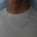 Men's alloy geometric necklace in gold finish, 50cm length, on a flat surface