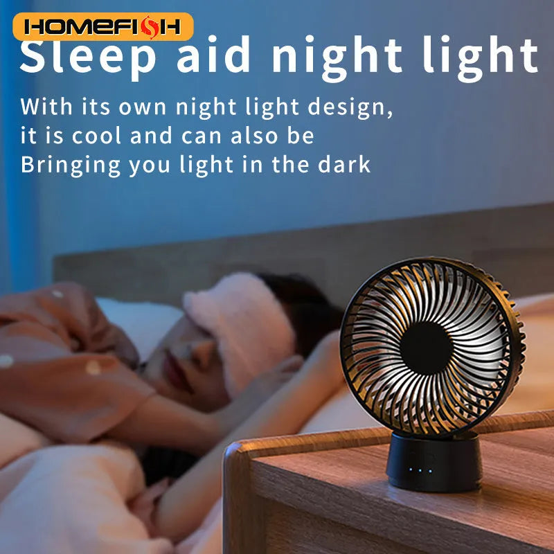 HOMEFISH handheld fan with mounting bracket attached, showing removable front mesh guard.