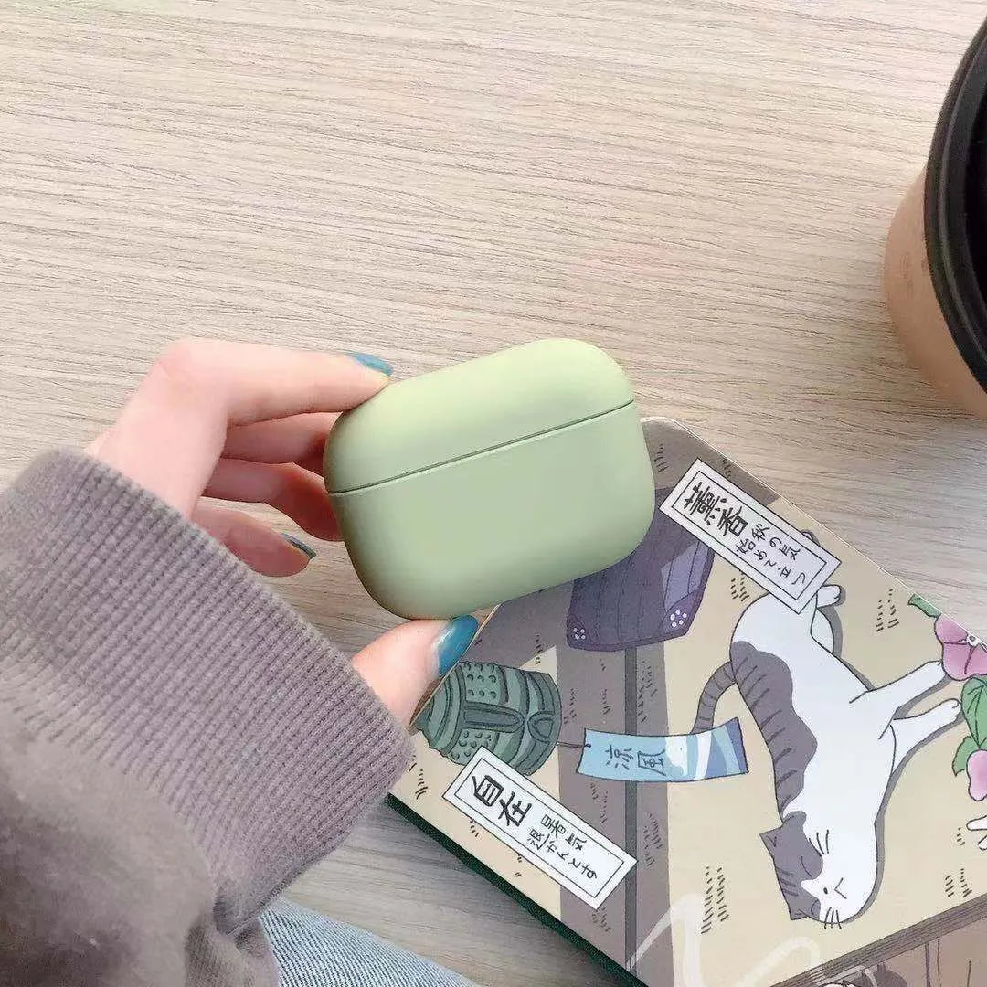 Plastic protective case for AirPods Pro shown in multiple colour options