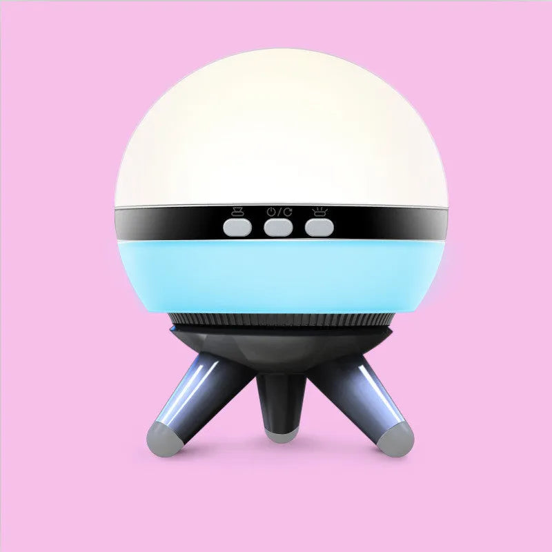 Rotating starlight projection night light with cartoon design in black or white colour options