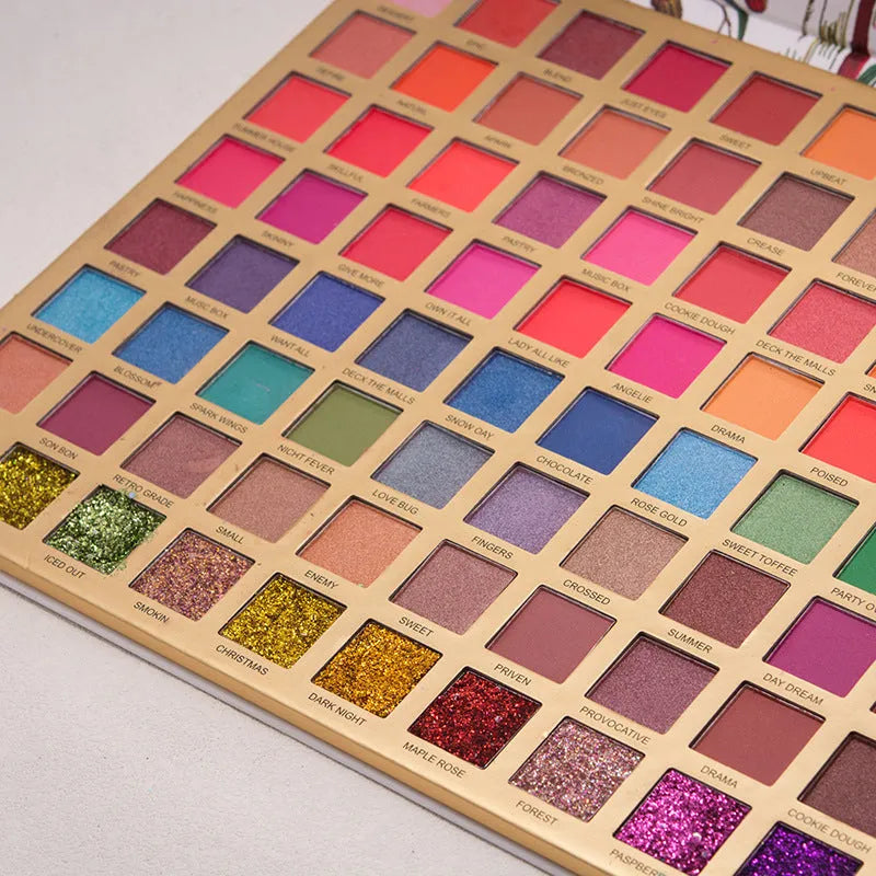 88-colour eye shadow tray with 39 glitter 39 matte shades in photo colour, magnetic cover, 30.5x22.7x1.2cm