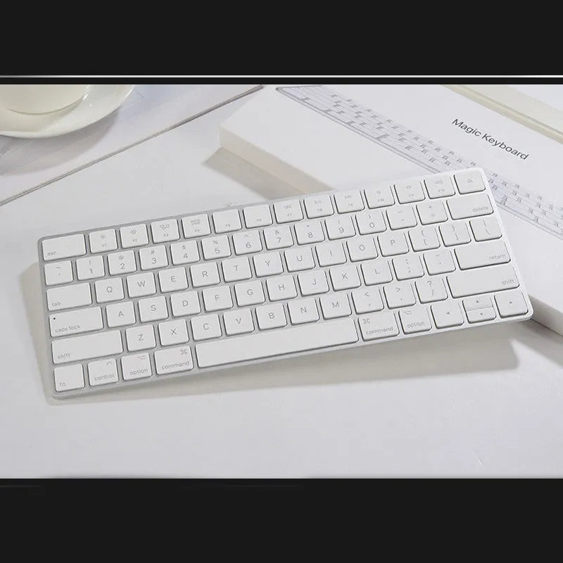 White Apple ultra-thin metal Bluetooth G6 wireless keyboard with multimedia keys