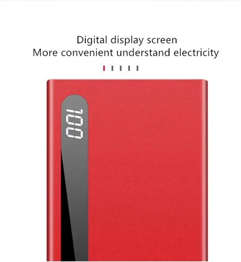 Ultra-thin 20000mAh digital display power bank for smartphones tablets black colour