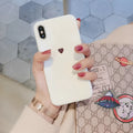 Transparent iPhone case with blue light style pattern showing through clear back cover
