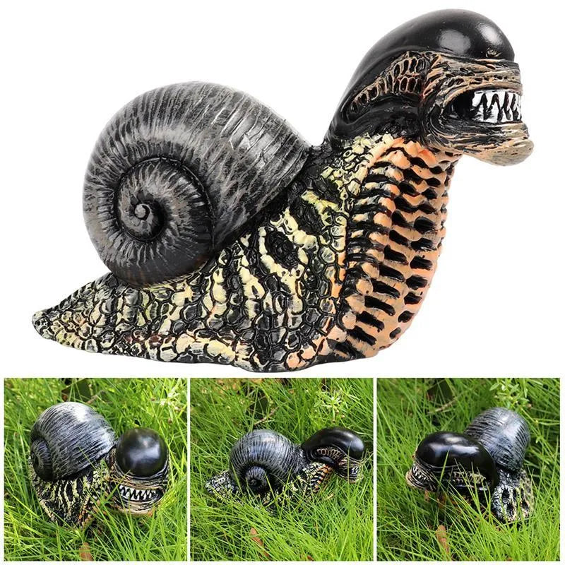 Modern simple resin sculpture of a snail character for garden or home decoration