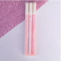 Sakura gel pen set showing 0.35mm and 0.5mm tip sizes in plastic refillable design