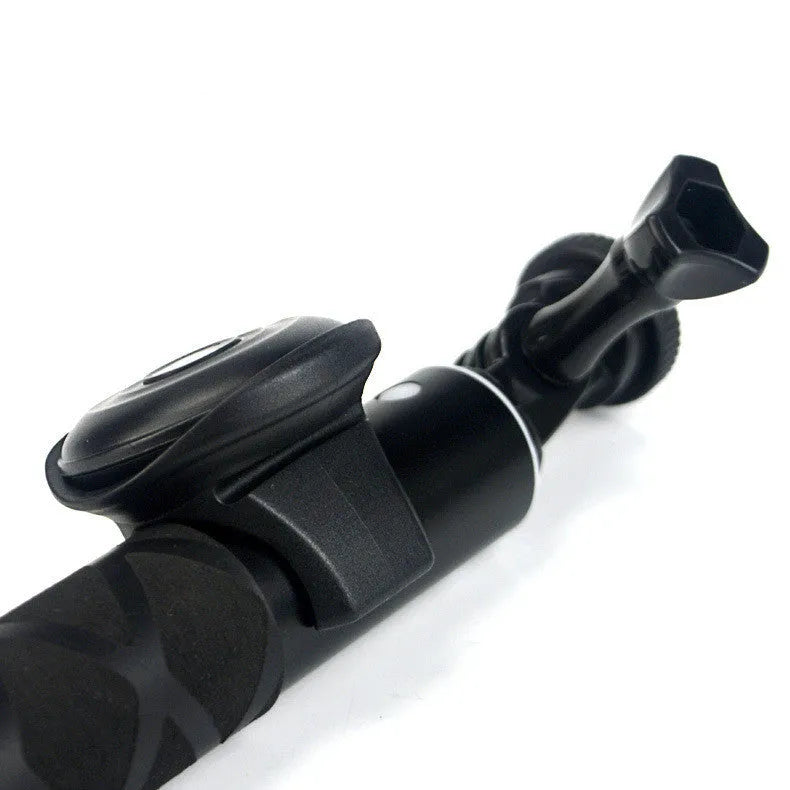 Black Bluetooth remote control shutter for wireless smartphone camera photos and videos.