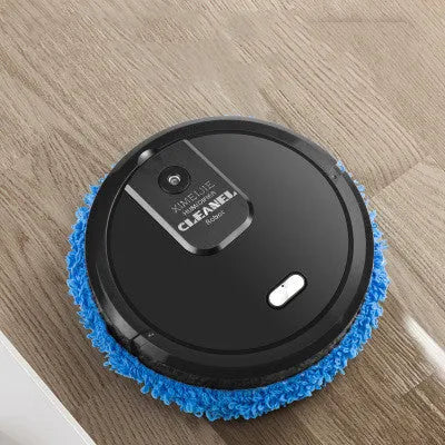 Automatic sweeping robot 3-in-1 with wet and dry mopping cloths, 65mm slim body, black colour