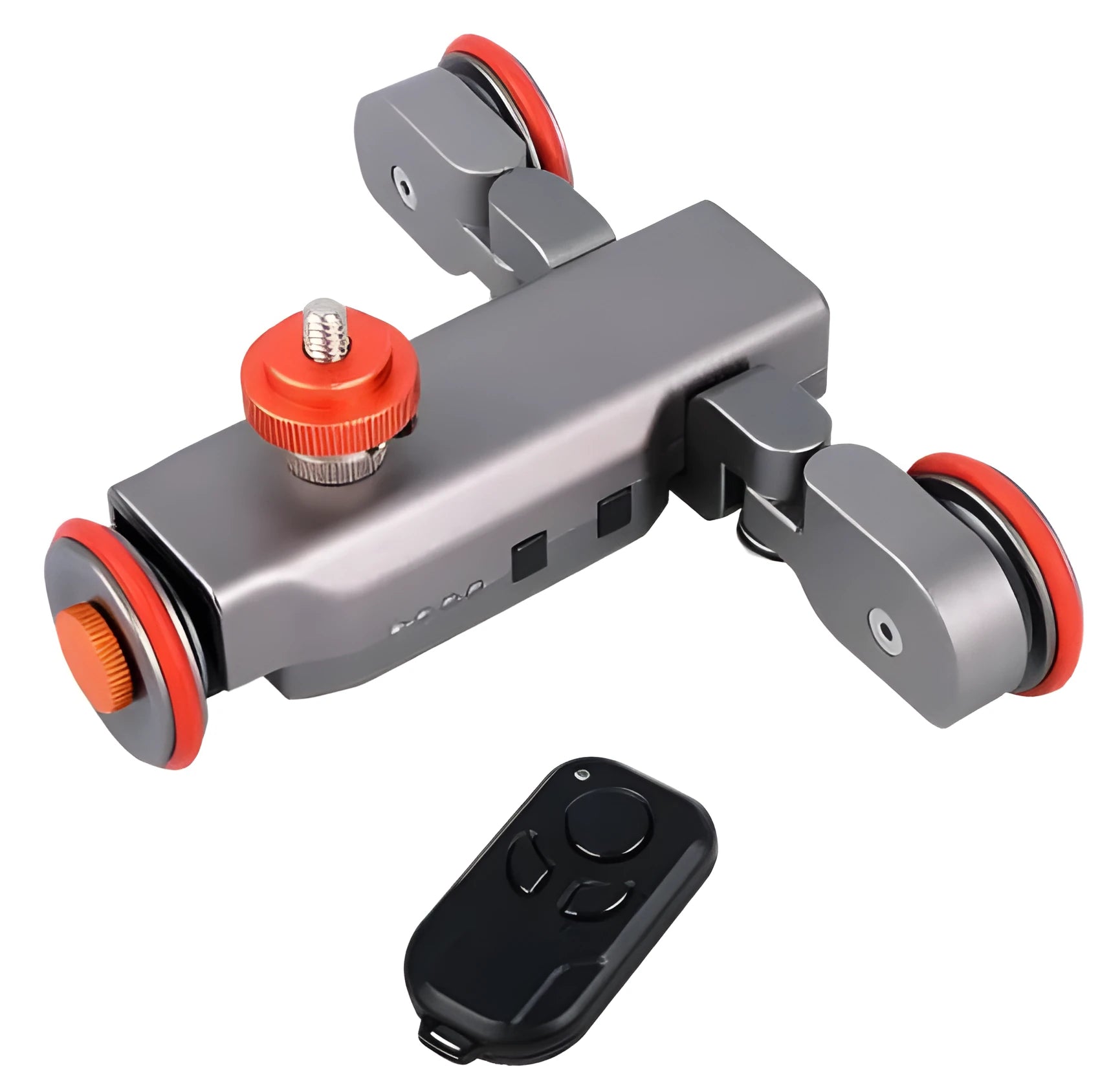 Wireless camera dolly with remote control on black 60cm track, aluminium alloy frame